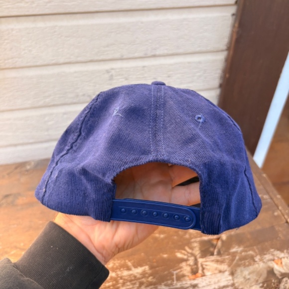 Vintage CO-OP Farming trucker hat corduroy blue snapback - Picture 3 of 4